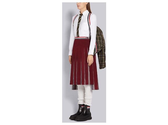Thom Browne Wiederaufbereiteter Damen-Cardigan, karierter Mantel, oversized, grün - Ansicht 4