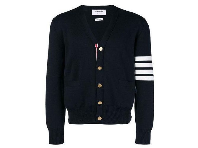 Thom Browne Milan Strickjacke in Marineblau - Ansicht 2