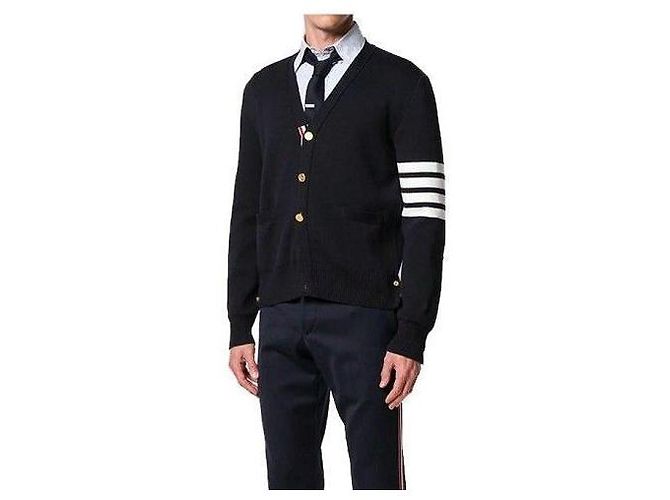 Thom Browne Milan Strickjacke in Marineblau - Ansicht 8