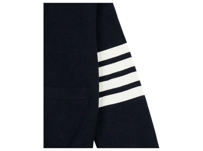 Thom Browne Cardigan V-Neck Milano Blu Navy - vista 5