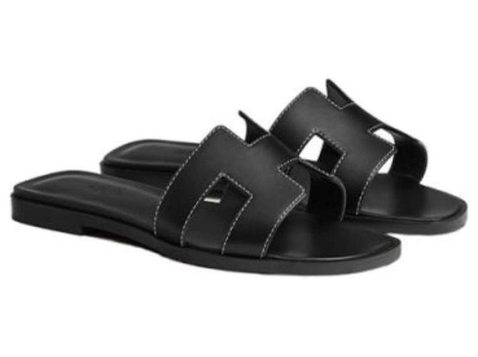 Hermès Pantofole Oran Sandal Nero - vista 2