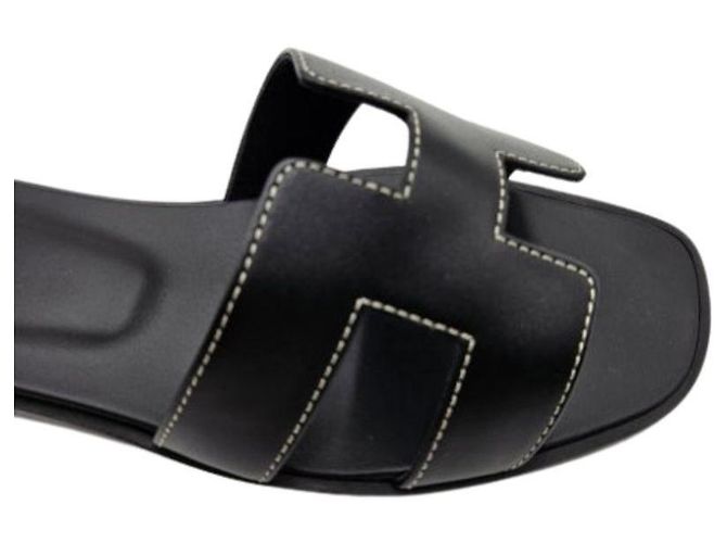 Hermès Pantofole Oran Sandal Nero - vista 3