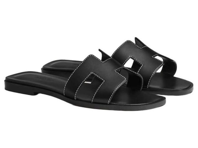 Hermès Pantofole Oran Sandal Nero - vista 4