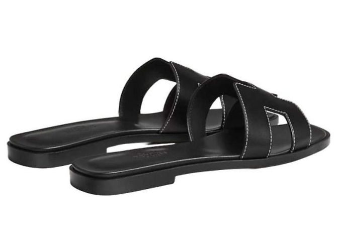 Hermès Pantofole Oran Sandal Nero - vista 5
