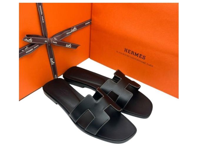 Hermès Pantofole Oran Sandal Nero - vista 6