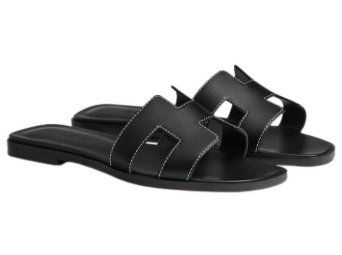 Hermès Pantofole Oran Sandal Nero - vista 8
