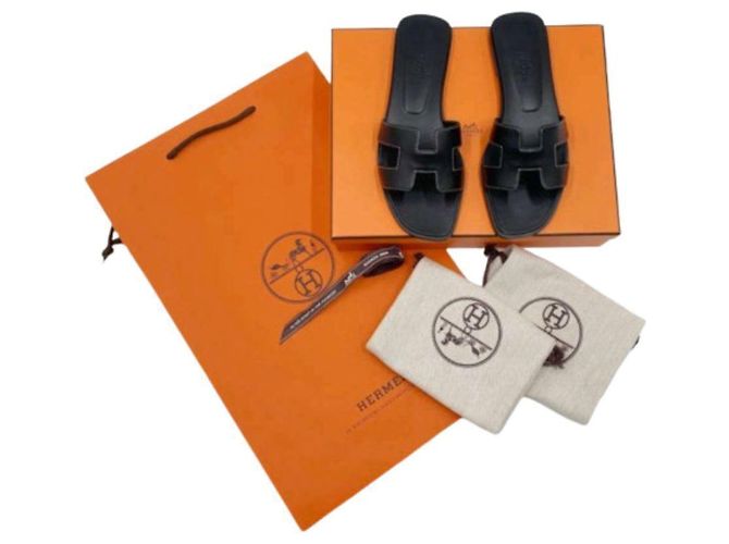 Hermès Pantofole Oran Sandal Nero - vista 9