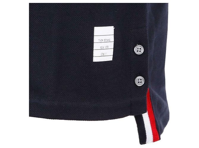 Thom Browne Kurzarm-T-Shirt mit Signature-Streifen in Marineblau - Ansicht 6