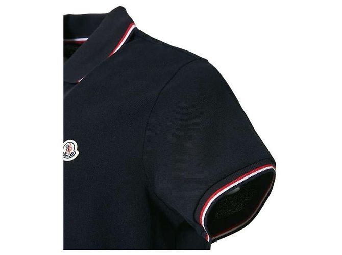 Moncler Herren Polo-Shirt mit Logo-Patch in Marineblau - Ansicht 7