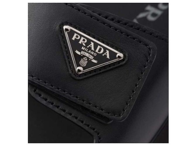 Prada Plack Double Strap Sandal Slide Black - view 8