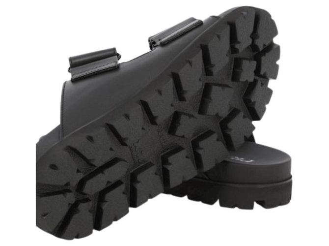Prada Plack Double Strap Sandal Slide Black - view 9