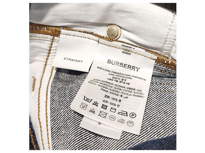 Burberry Calças de denim cropped com decoração dourada Dourado - vista 5