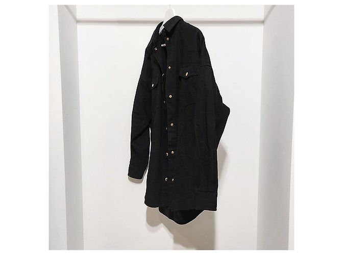 Gucci Camicia in denim oversize con logo bianco - vista 2
