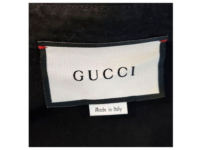 Gucci Camicia in denim oversize con logo bianco - vista 6