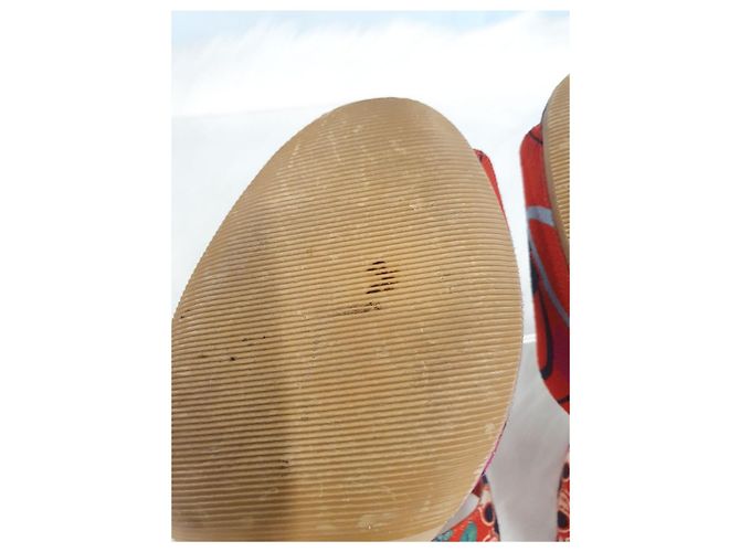 Hermès Slingback aperto in tessuto multicolore - vista 14