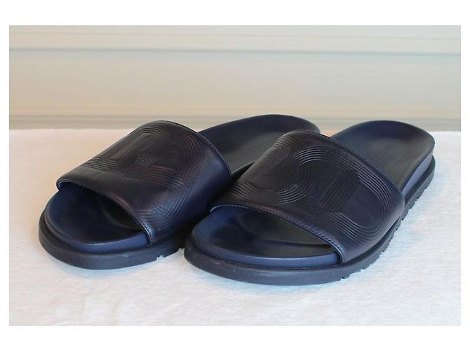 Hermès Pantofole Sandalo Biarritz Blu Scuro - vista 2