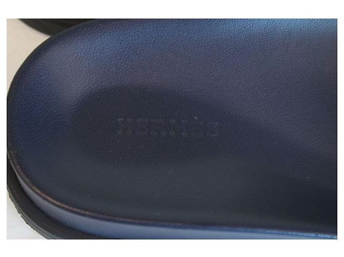 Hermès Pantofole Sandalo Biarritz Blu Scuro - vista 6
