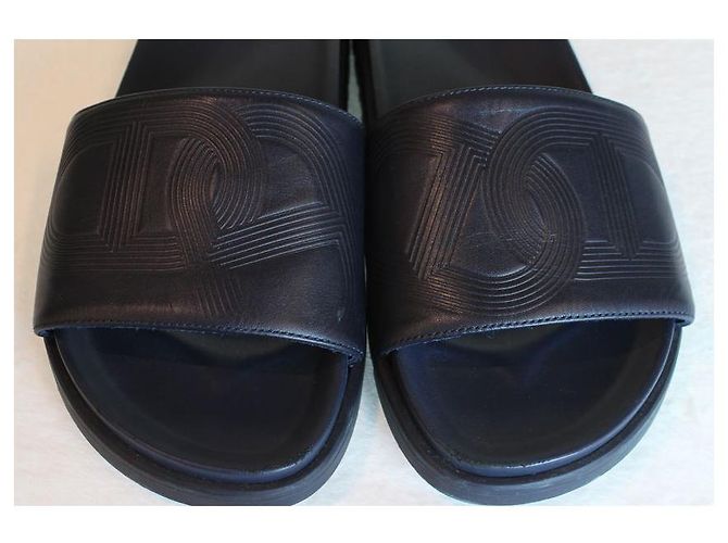 Hermès Pantofole Sandalo Biarritz Blu Scuro - vista 9