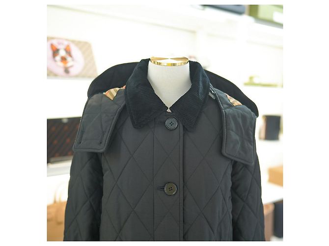 Burberry Damen schwarze gesteppte Jacke Dereham - Ansicht 10