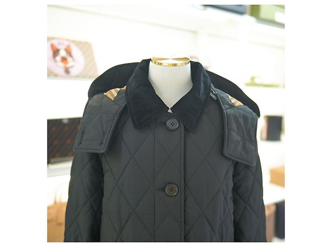 Burberry Damen schwarze gesteppte Jacke Dereham - Ansicht 2