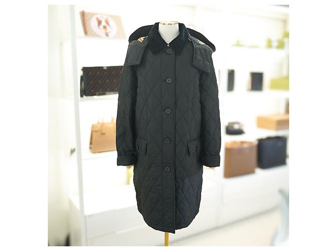 Burberry Damen schwarze gesteppte Jacke Dereham - Ansicht 8