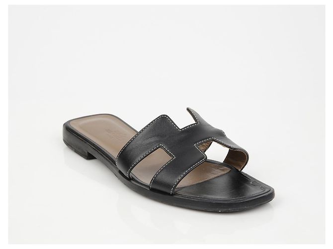 Hermès Oran Sandalen Schwarz - Ansicht 2