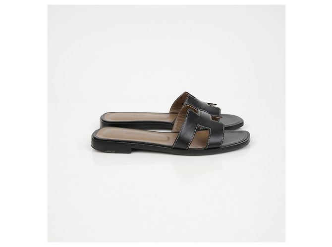 Hermès Oran Sandalen Schwarz - Ansicht 3