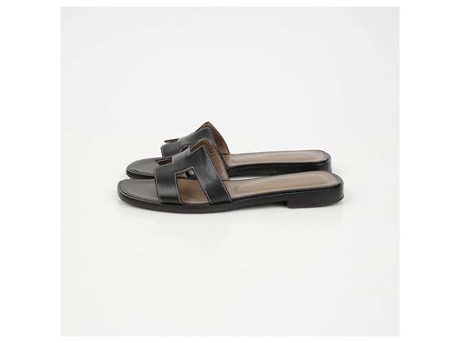 Hermès Oran Sandalen Schwarz - Ansicht 7