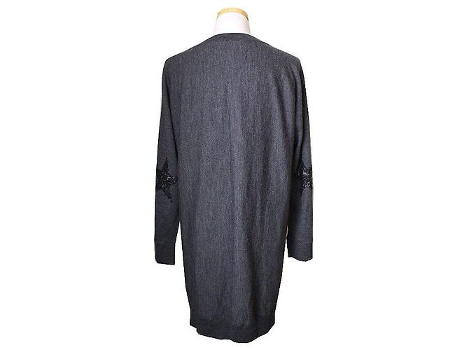 Zadig & Voltaire Graues Wollstrickkleid mit Pailletten XS Braun - Ansicht 2