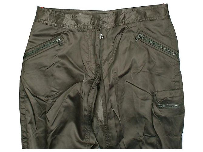 Prada Pantalones cargo de satén verde caqui - vista 4