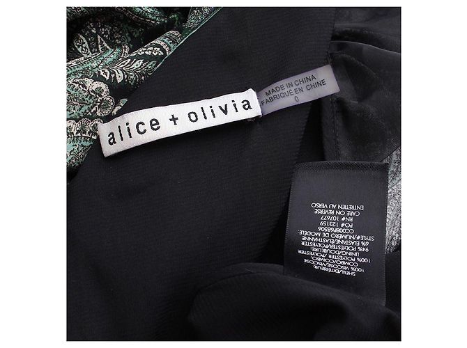 Alice + Olivia Grünes Paisley-Kleid von Alice und Olivia - Ansicht 3
