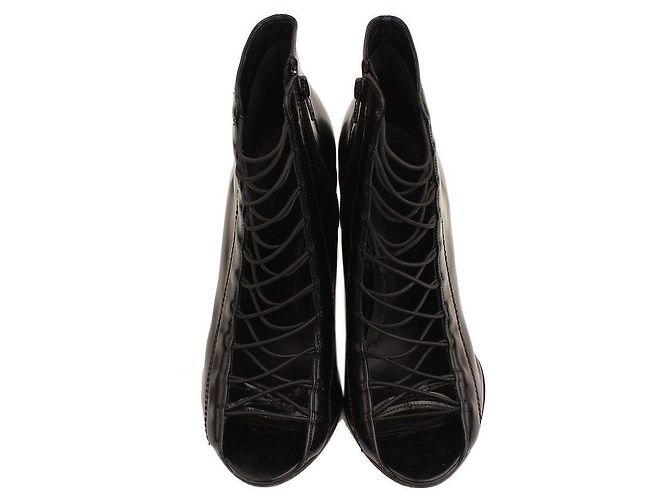 Givenchy Schwarze Schnürstiefeletten mit Keilabsatz - Ansicht 3