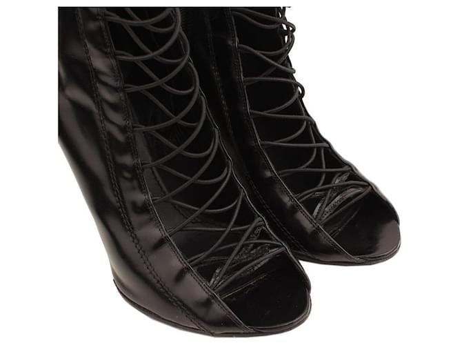 Givenchy Schwarze Schnürstiefeletten mit Keilabsatz - Ansicht 6