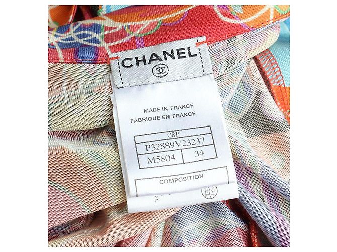 Chanel Vestito Camicia in Seta Multicolore - vista 3