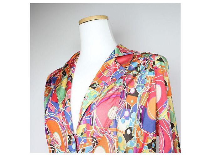 Chanel Vestito Camicia in Seta Multicolore - vista 4