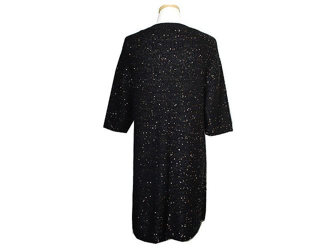 Sandro Schwarzes Strickkleid mit Pailletten - Ansicht 2