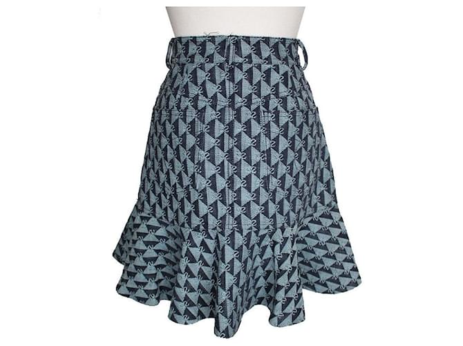 Sandro Falda Ruffle de Jacquard Azul - vista 2