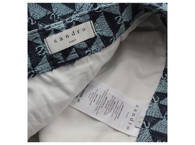 Sandro Falda Ruffle de Jacquard Azul - vista 3