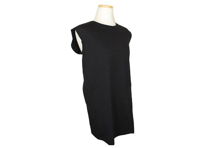 Maison Martin Margiela Ärmelloses Baumwollkleid mit schwarzem Netzbesatz XS - Ansicht 2