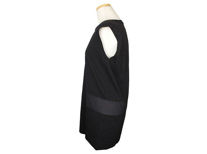 Maison Martin Margiela Ärmelloses Baumwollkleid mit schwarzem Netzbesatz XS - Ansicht 3