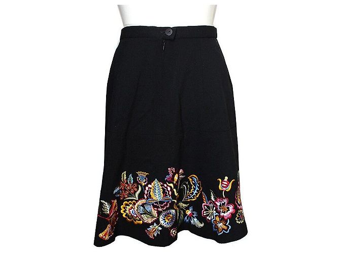 Kenzo Falda acampanada bordada Negro - vista 2
