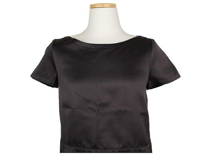 Jil Sander Top de seda negro con cuentas - vista 6