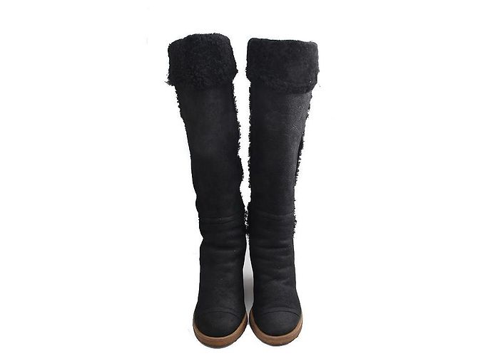 Chanel Botas de cuña Mustang negras Negro - vista 2