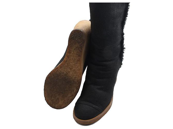 Chanel Botas de cuña Mustang negras Negro - vista 3