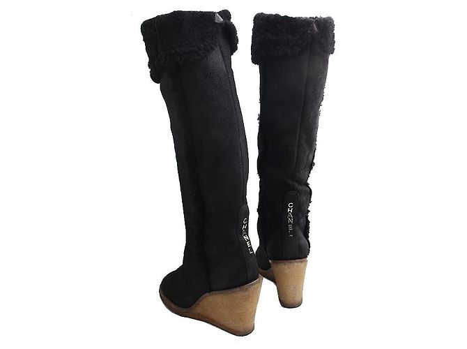 Chanel Botas de cuña Mustang negras Negro - vista 4