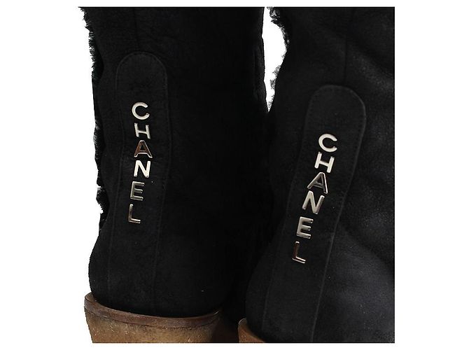 Chanel Botas de cuña Mustang negras Negro - vista 5