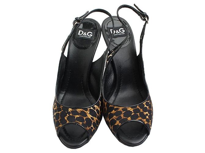 Dolce & Gabbana Scarpe Slingback Leopardo Nero - vista 2