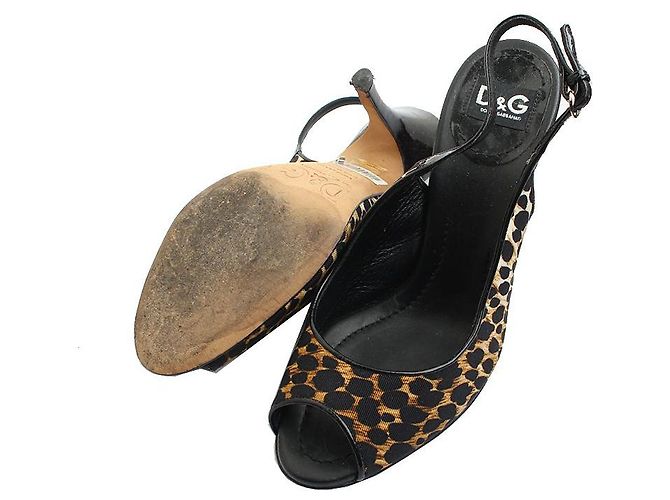 Dolce & Gabbana Scarpe Slingback Leopardo Nero - vista 3
