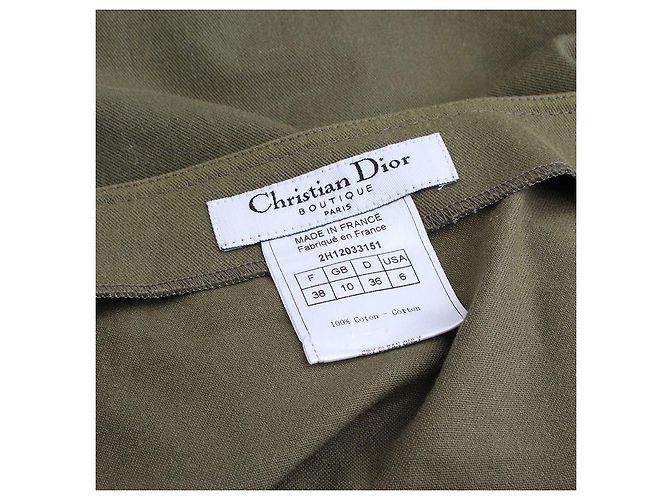 Dior Olivengrüner Baumwollrock - Ansicht 4