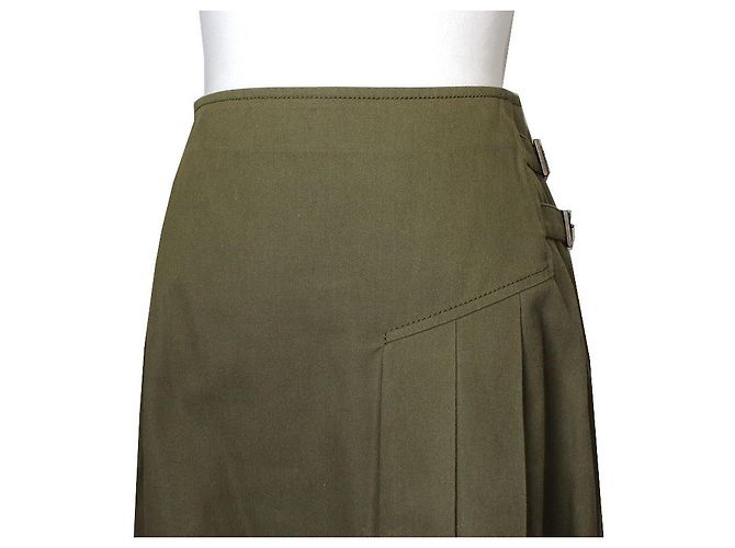Dior Olivengrüner Baumwollrock - Ansicht 5